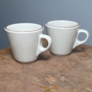 "Diner" Ceramic Mug with Brown Accent